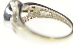 10K White Gold 0.25 Ctw Diamond Classic Wavy Statement Ring