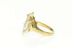 14K Yellow Gold Ornate Rough Pearl Diamond Statement Ring