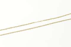14K Yellow Gold 0.6mm Cable Chain Rolling Simple Link Necklace