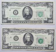 $20 St Louis Star 1969 & 1950 A SF  Fed Reserve Note