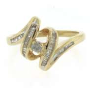 Playful Yellow Gold Twisted Swirl Diamond Ring