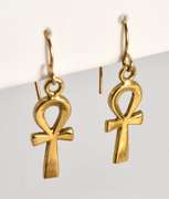 Fun 18k Ankh Dangle Earrings