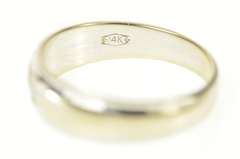 14K White Gold Retro Diamond Inset Classic Men's Wedding Ring