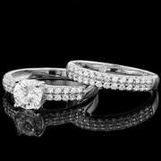 BEAUTIFUL! 1 4/5 CARAT FLAWLESS DIAMOND STERLING SILVER RING