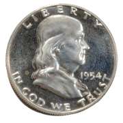 Choice Proof 1954 Franklin Half Dollar