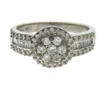 Brilliant White Gold Round Diamond Cluster Ring