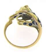 Fancy Yellow Gold Sapphire and Diamond Panther Ring