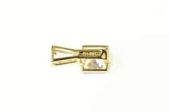 14K Yellow Gold Princess Cubic Zirconia Baguette Statement Pendant