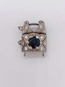 14kt Gold, Blue Sapphire & Diamond Slide Pendant