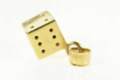14K Yellow Gold 3D Six Sided Die Dice Good Luck Gambler Charm/Pendant