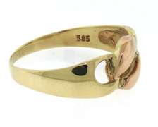 Chic 14kt Tricolor Openwork Link Ring