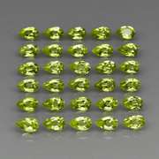 Pear cut! Unheated! 6.47ct Peridot set!
