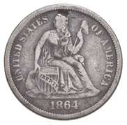 1864-S Seated Liberty Dime