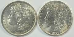 Nearly Gem BU 1883-O & 1901-O Morgan Silver Dollars