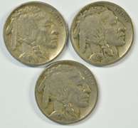 Super sharp 1919-P, 1923-P, & 1924-P Buffalo Nickels