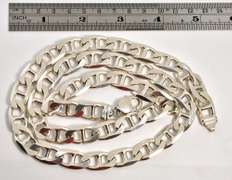 Bold Heavy Sterling Anchor Link Necklace