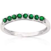 1/4 CT EMERALD STERLING SILVER BAND RING