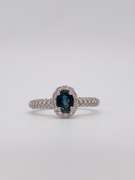 14kt Gold, Blue Sapphire & Diamond Ring