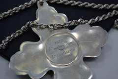 Stunning Vintage Sterling and Sterling Silver Cross Chain Necklace