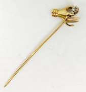 Antique 14K Hand & Diamond Stick Pin
