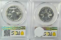 Super Gem Proof 1958 & 1959 Franklin Halves. PCGS PR66