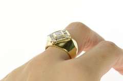 14K Yellow Gold 2.06 Ctw Squared Diamond Men's Statement Ring