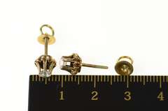 14K Yellow Gold Victorian Gypsy Set Ornate Screw Back Stud Earrings