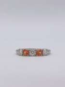 14kt White Gold, Yellow Sapphire & Diamond Band Ring