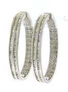 Dazzling White Gold 2cts Diamond Hoop Earrings