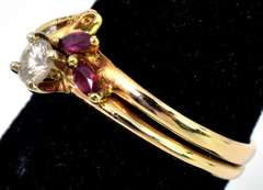 Gorgeous Ruby & Diamond Ring in 14KT Yellow Gold