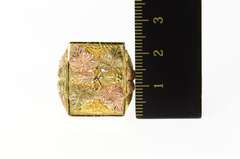 10K Yellow Gold Elaborate Black Hills Leaf Squared Cluster Ring