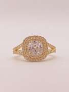 Sterling Silver/18kt Gold Plated CZ Engagement Ring