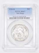 MS67 1936-D San Diego Commemorative Half Dollar - Graded PCGS