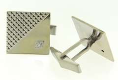Lovely White Gold Square Cufflinks with Diamonds