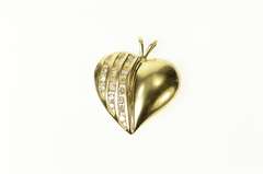 14K Yellow Gold 0.57 Ctw Diamond Classic Heart Love Pendant