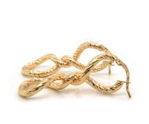 Lovely 14ktYG Textured Twisted Earrings