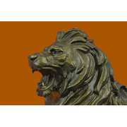 African Lion Bronze Sculpture