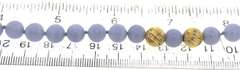 Majestic Blue Chalcedony Beads with Yellow Gold Beads Nekclace
