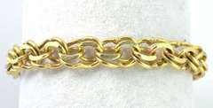 Heavy Double-Link Chain Bracelet in 14KT Yellow Gold