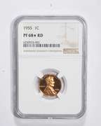 PF68* RD 1955 Lincoln Wheat Cent - Graded NGC