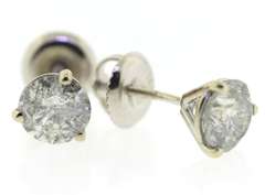 Dazzling 1.67cts Round Brilliant Cut Diamond Stud Earrings