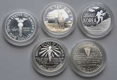 5 Modern Comm Silver Dollars
