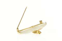 14K Yellow Gold Diamond Tree Dart Frog Camphor Glass Pin/Brooch