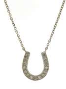 Amazing White Gold Diamond Horseshoe Necklace