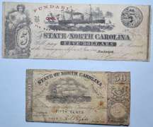 $ 5 & 50 Cents State of North Carolina Raleigh July 1 1862 Note