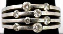 Abstract CZ Band in Sterling Silver
