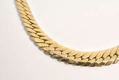 Reversible Tapered Herringbone Gold Necklace