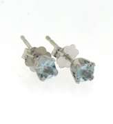 Elegant White Gold Square Aquamarine Earrings