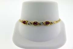 Sterling Silver Pink Sapphire and Diamond Bracelet