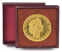 1953 Great Britain Elizabeth II Gold Plated Coronation Medal - Box
